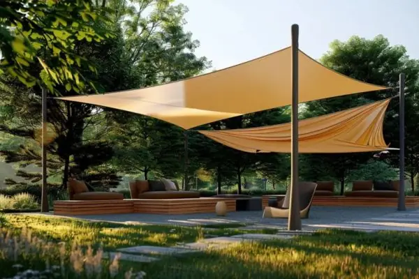 sail shade structures covering patio in navasota tx