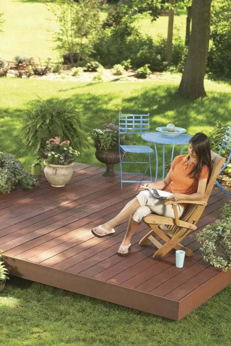 woman relaxing on deck patios