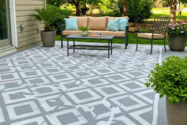 Modern Stamped Concrete Patterns & Patio Designs in College Station